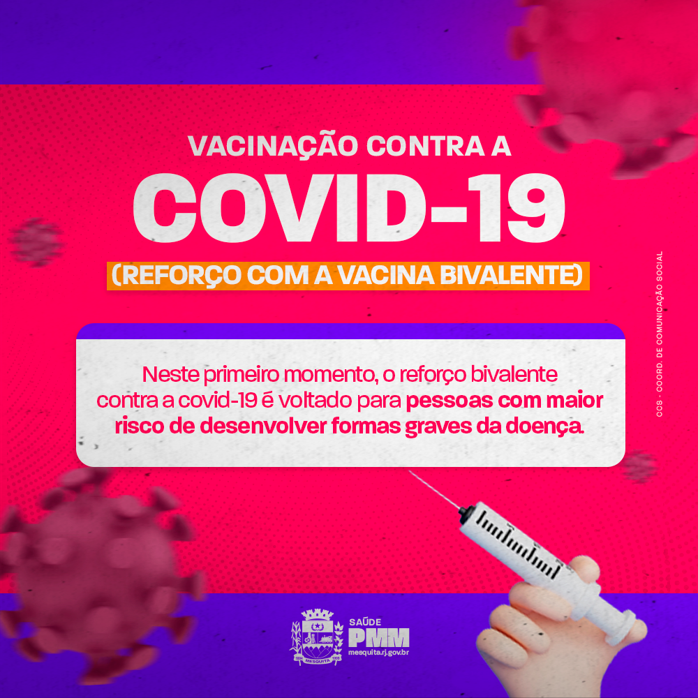 Vacina bivalente em Mesquita: dose de reforço a partir de 60 anos