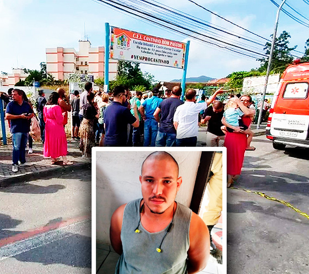 Homem pula muro de creche em Blumenau e usa machadinha para matar 4 crianças