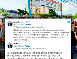 Lula se solidariza com famílias de bebês assassinados em creche: 'monstruosidade'