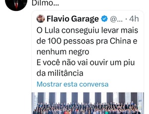Influencers e memes nas redes sociais denúnciam racismo na comitiva de Lula, por não aperecer negros na foto