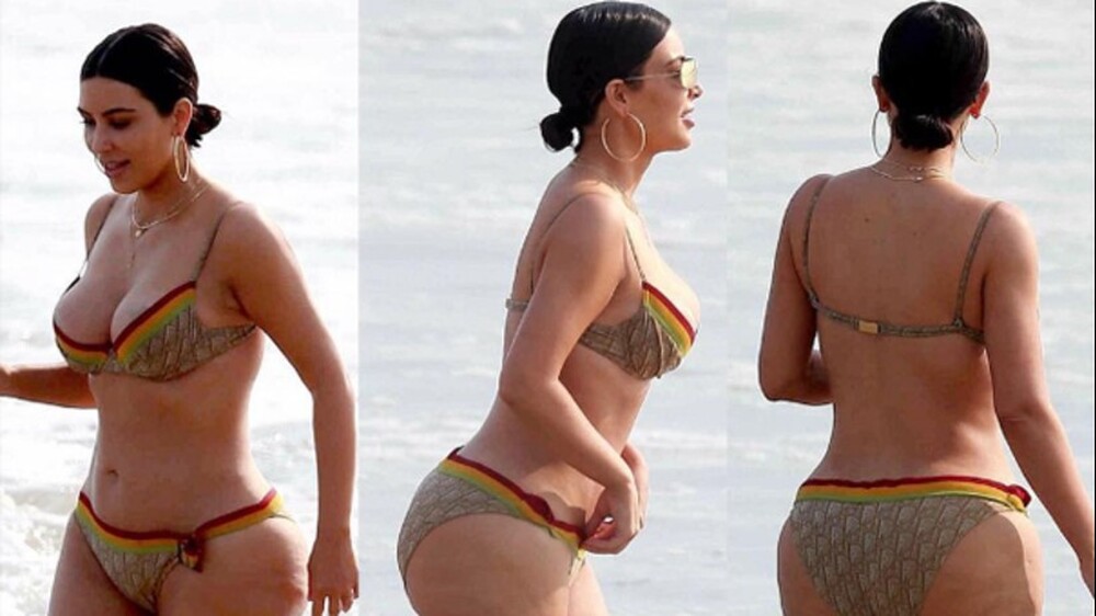TOP MODEL: Kardashian divulga selfie de biquíni e internautas criticam o excesso de edição