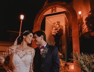 Amanda Milanez casou-se na cidade do noivo, Fábio Buechem para homenagear seu pai que esculpiu o famoso São José da Igreja