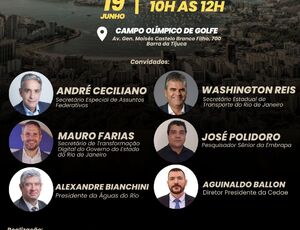 André Ceciliano, Whashington Reis, Mauro Farias, Alexandre Bianchini, Aguinado Ballon e José Polidoro participaram do Integra 2023 no Golfe Olímpico, dia 19 de junho 