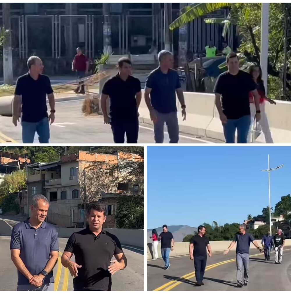 Prefeito de Nova Iguaçu - Rogério Lisboa, inaugura viaduto de Austin com Dr. Luizinho