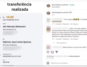 Queiroz participa de campanha e doa R$ 10 para Jair Bolsonaro