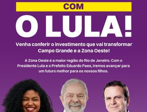 Lula reune com mulheres da Zona Oeste do Rio de Janeiro, dia 10 de agosto, às 8 horas