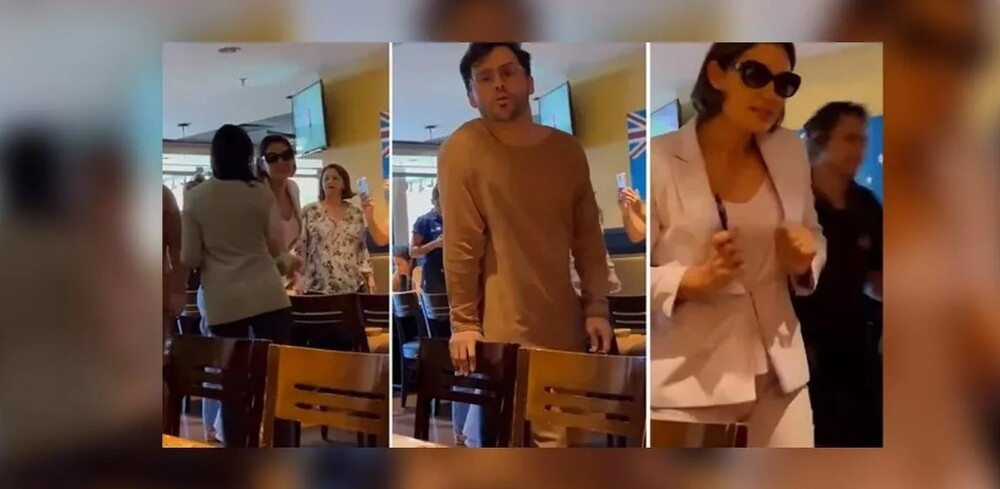 Michelle Bolsonaro reage a provocação sobre esquema de joias e maquiador joga copo com gelo em mulher (vídeo)