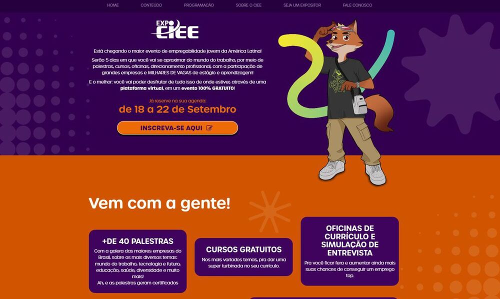 Expo CIEE oferece mais de 10 mil vagas de estágio e aprendizagem