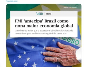 'O mundo inteiro confirma o que já sabíamos', diz Pimenta sobre FMI prever Brasil como 9º PIB mundial