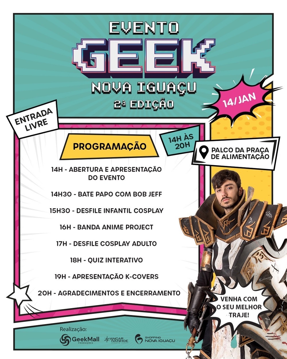 Shopping Nova Iguaçu promove segundo Evento Geek neste domingo (14)