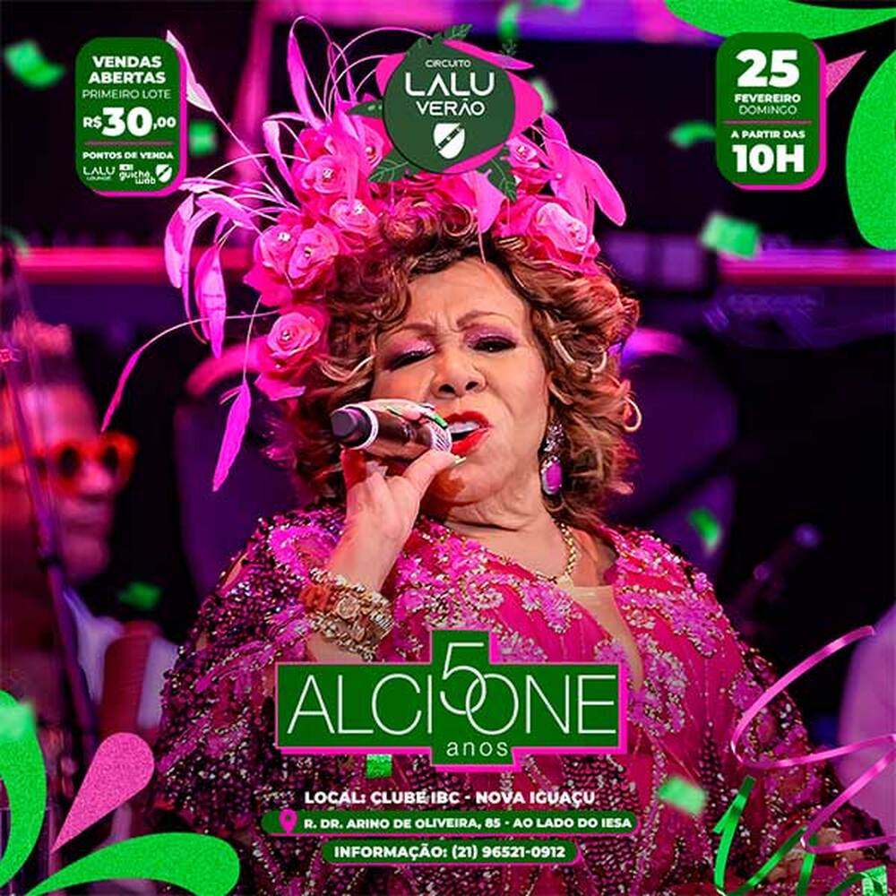 Alcione, a Marrom, está de volta: show histórico no Clube IBC de Nova Iguaçu em 25 de fevereiro!