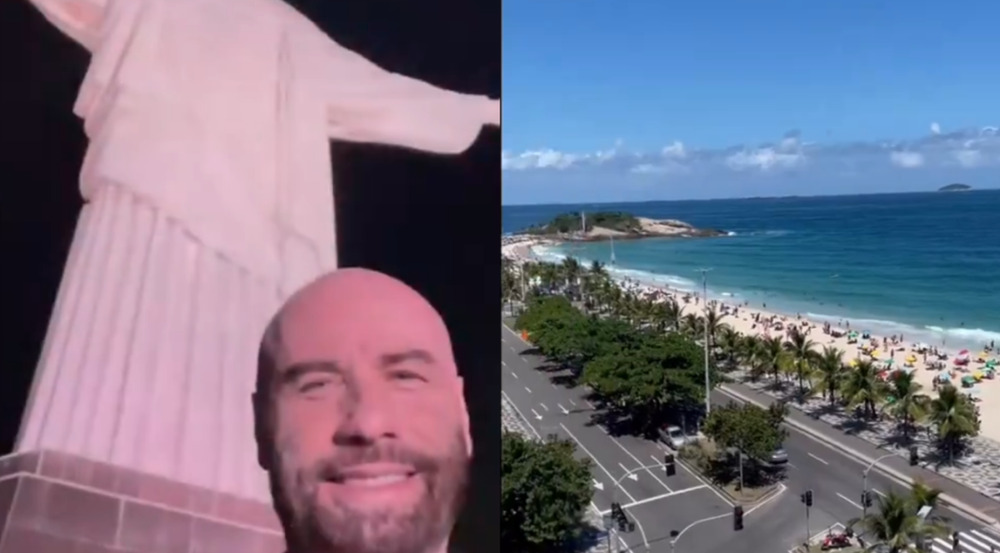 John Travolta comemora aniversário no Brasil e compartilha vídeos da viagem
