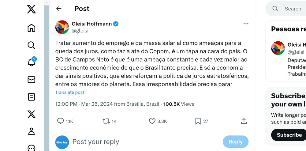 BC culpa emprego e maiores salários por inflação e está ‘preocupado’ com crescimento do Brasil