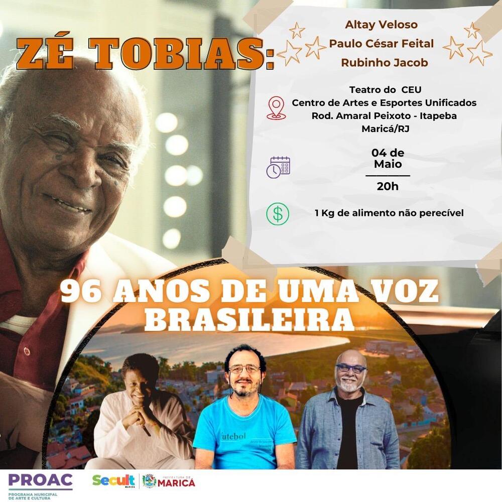 O espetáculo do cantor e compositor Zé Tobias (que sofreu um pequeno acidente - felizmente sem graves consequência