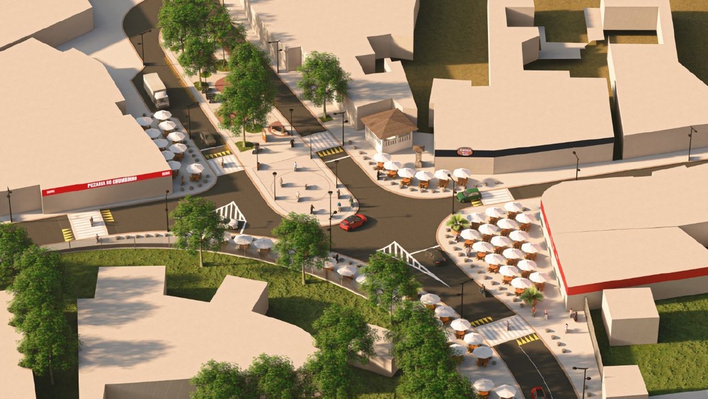 Prefeitura apresenta plano de revitalização do Largo do Rio da Prata, em Campo Grande, onde funciona polo gastronômico