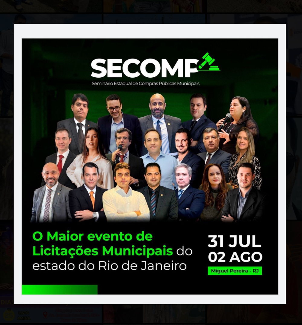 O MAIOR EVENTO SOBRE LICITAÇÕES MUNICIPAIS DO ESTADO DO RIO DE JANEIRO ACONTECERÁ EM MIGUEL PEREIRA
