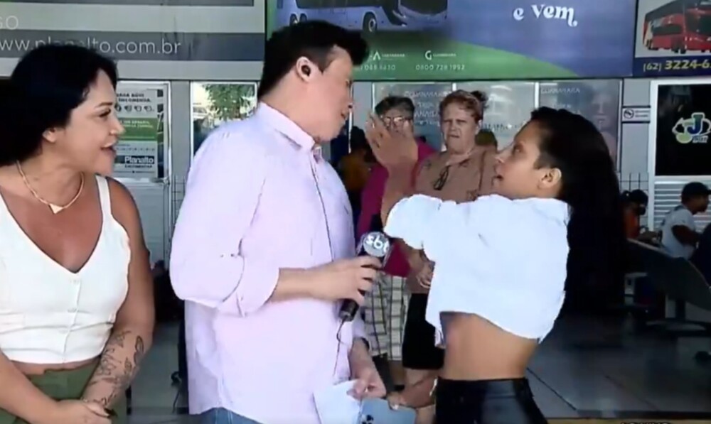Vídeo: repórter do SBT apanha durante entrevista ao vivo