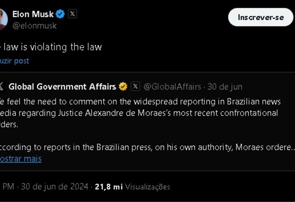 Elon Musk Critica Decisão Judicial de Alexandre de Moraes: 
