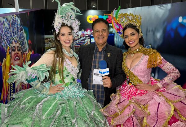 Quadrilheira Aryelle Pinheiro e Influencer July Evely representam o São João de Maracanaú no Salão de Turismo no Rio Centro