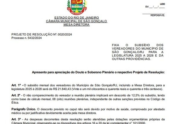 Enquanto o povo de São Gonçalo aperta o cinto, Prefeito Bolsonarista aumenta de R$ 20,8 mil para R$ 23,8 mil seu salário