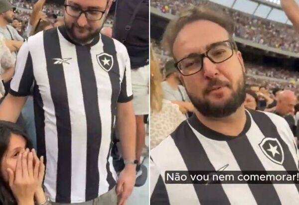 Torcedor botafoguense surpreende ao trocar comemoração por consolo à esposa atleticana; internet pira com show de fair play 'amor 1 x 0 futebol'