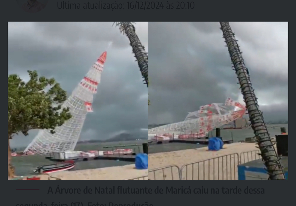 MP instaura inquérito para apurar queda da árvore de Natal em Maricá