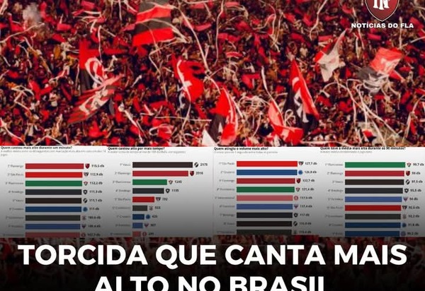 Pesquisa comprova a torcida do flamengo é a mais Barulhenta do Brasil