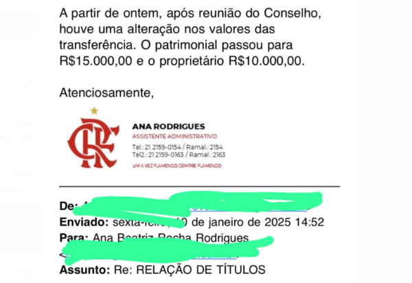 QUE ISSO BAP?  FlaTradiçÃo Denuncia Aumento de 525% em Taxa de transferência para sócios proprietários, salto de R$ 1.600 para R$ 10.000