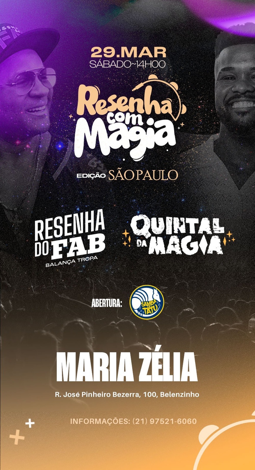 Quintal da Magia e Resenha do Fab unem tradição do samba carioca no Espaço Maria Zélia