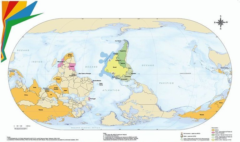 Qual o modo certo de ver o mundo? IBGE lança mapa com Brasil no centro e Sul no topo