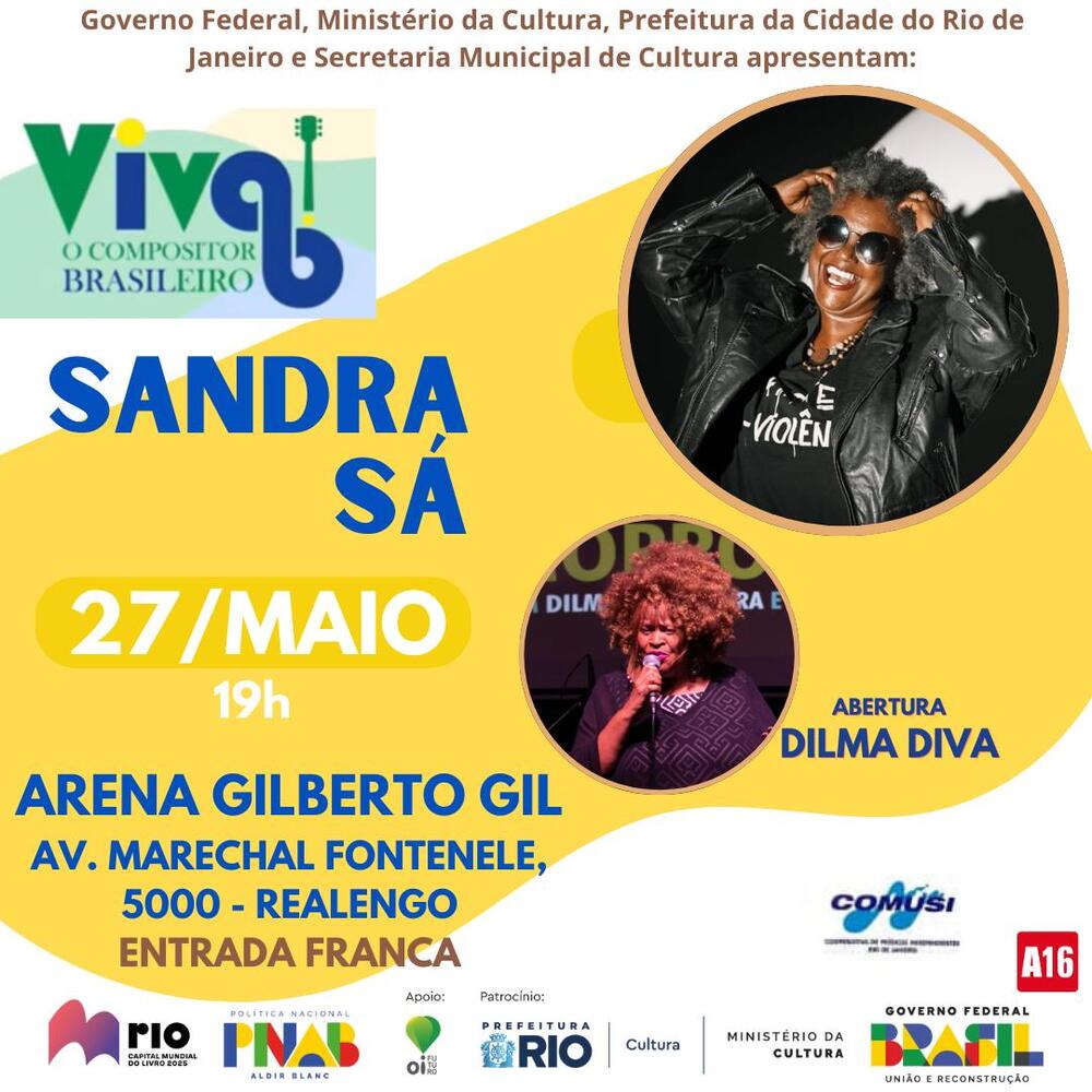 Edital Aldir Blanc leva Sandra Sá a Realengo em projeto sobre compositores negros