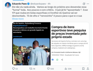 Tensão política no Rio: Paes ataca adversários após ter acsso a suposta pesquisa desfavorável