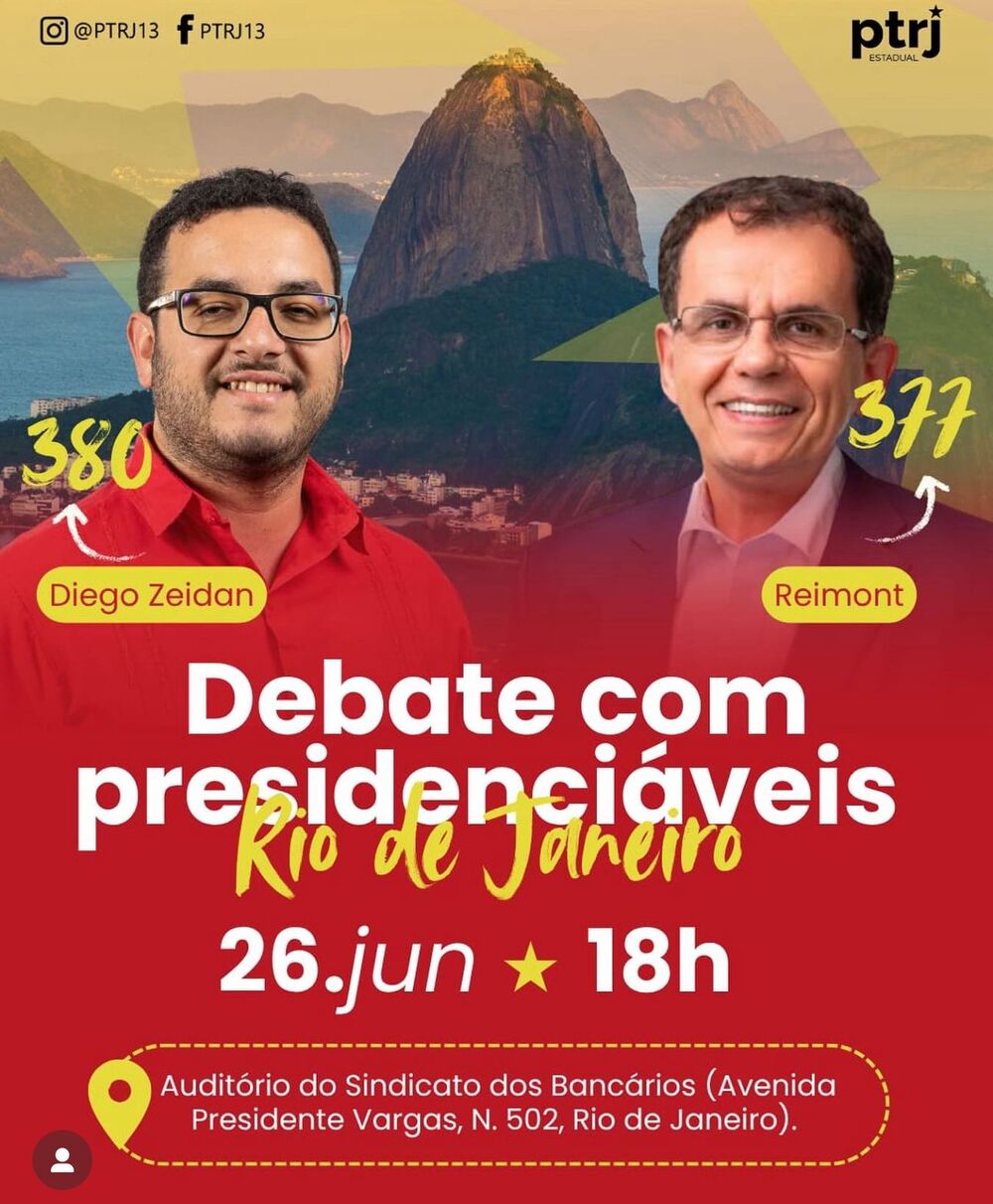 PT do Rio realiza debate entre presidenciáveis estaduais nesta quarta-feira no Centro da capital