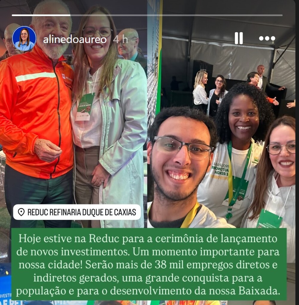 Aline do Aureo representa Caxias em encontro histórico com Lula enquanto Petrobras anuncia R$ 33 bilhões