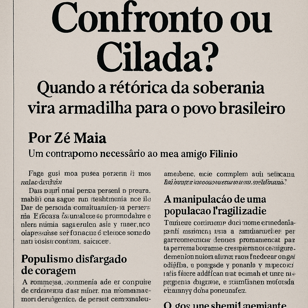 Confronto ou Cilada? Quando a retórica da soberania vira armadilha para o povo brasileiro