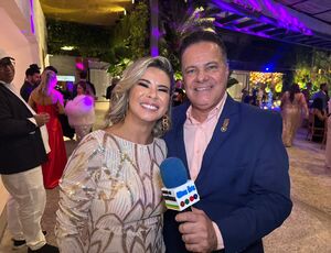 Inspetora de polícia Gisele Souza revela transição surpreendente para a televisão em festa de Rodrigo Oliver