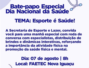 Nova Iguaçu promove evento especial pelo Dia Nacional da Saúde com foco na importância do esporte