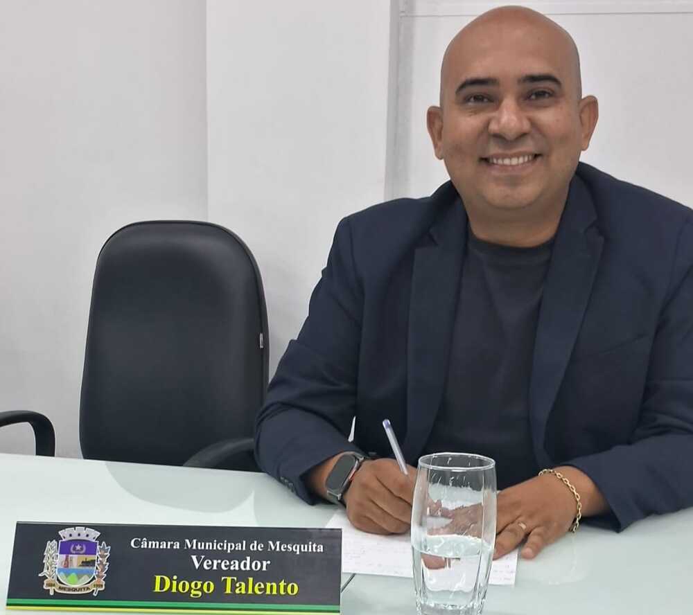 Vereador Diogo Talento cumpre segundo mandato em Mesquita com foco em saúde, assistência e atuação legislativa contínua