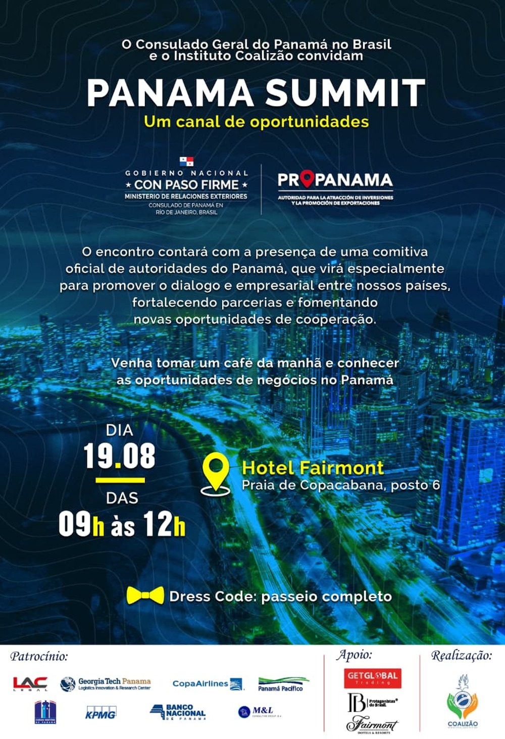 Coalizâo Rio: Panamá Summit promove parcerias estratégicas entre Brasil e Panamá no Rio de Janeiro