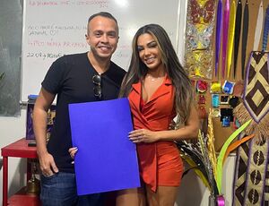 Letícia Guimarães exalta trabalho de Marcus Ferreira ao receber figurino da União da Ilha