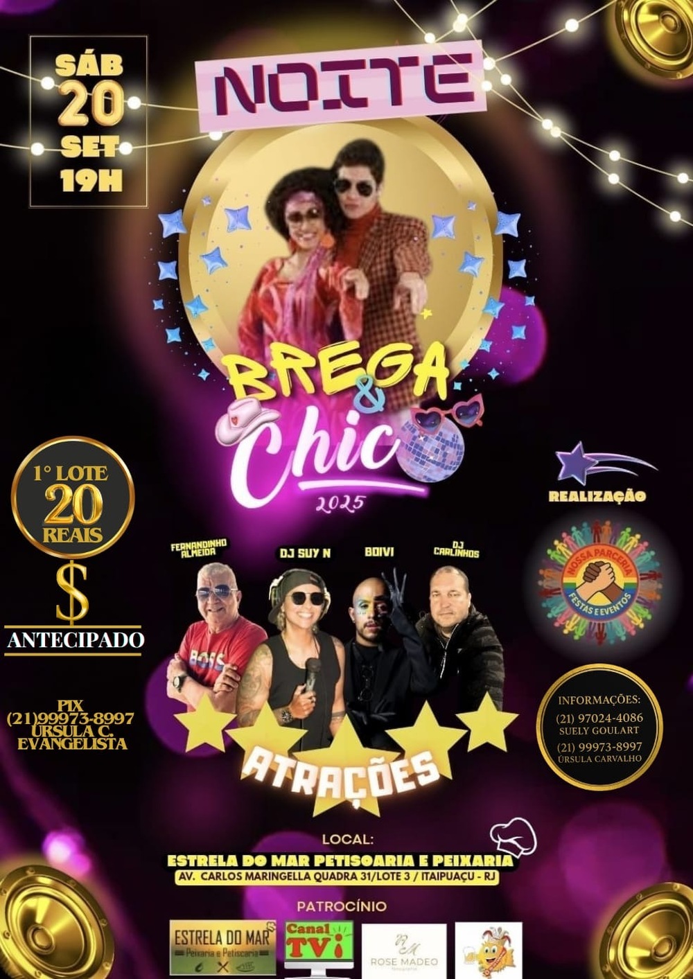 Itaipuaçu recebe a “Noite Brega & Chic 2025” com grandes atrações musicais