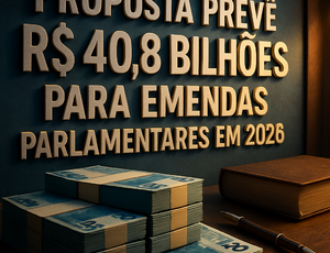 Proposta prevê R$ 40,8 bilhões para emendas parlamentares em 2026