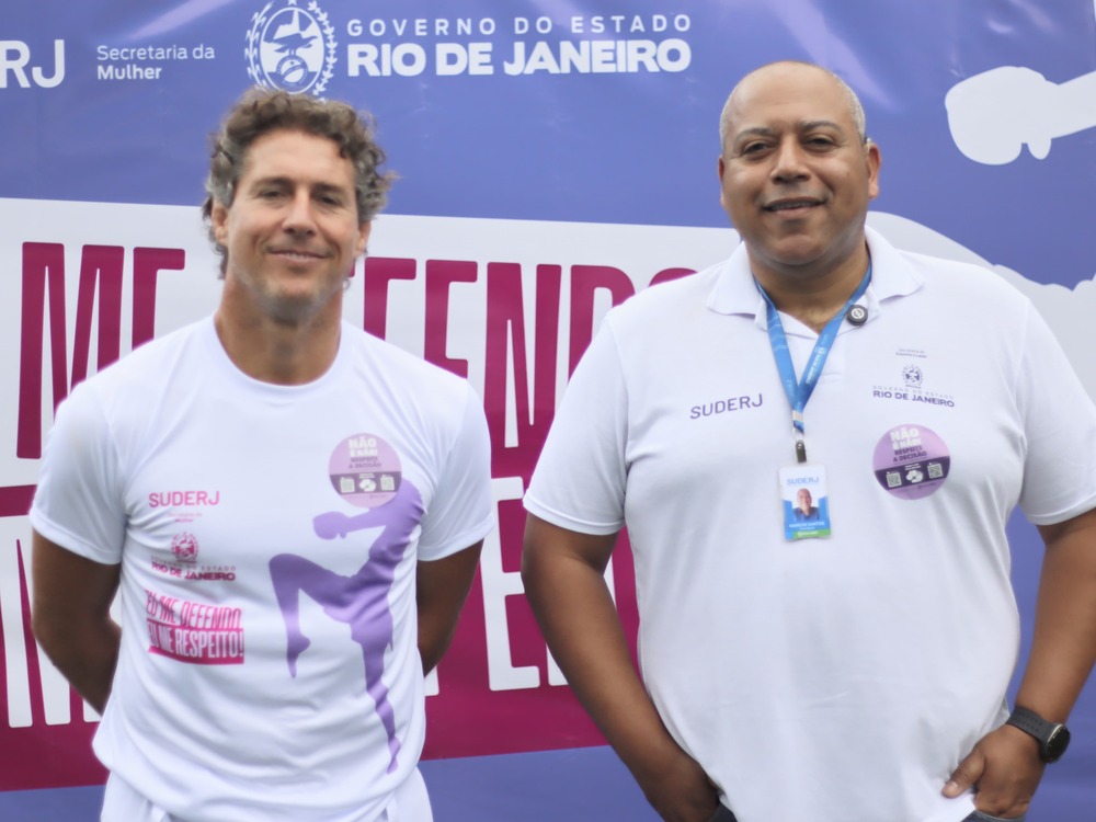 Suderj une esforços e promove aulão de defesa pessoal com o judoca Flávio Canto para 40 mulheres na Rocinha