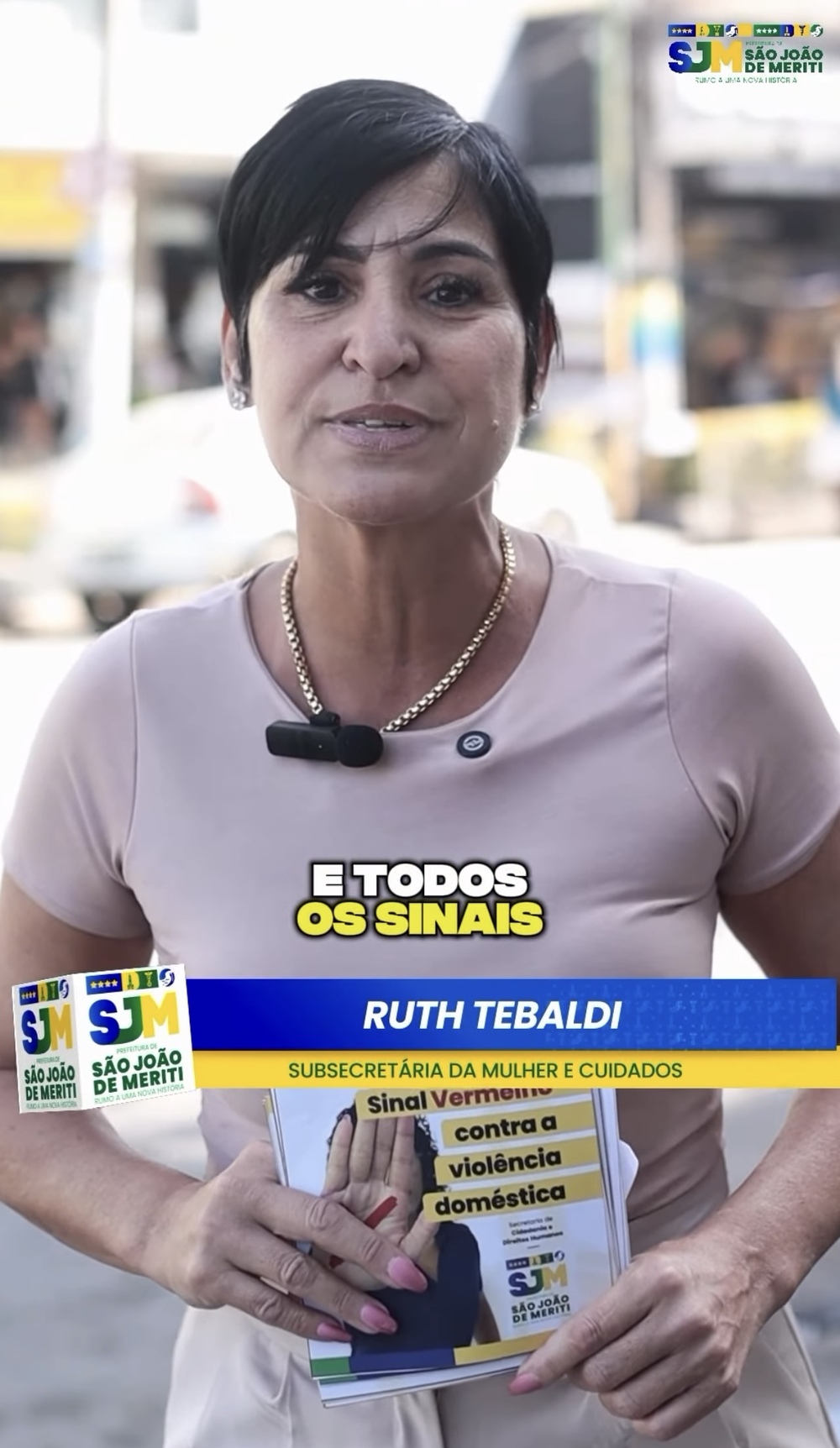 Secretaria da Mulher e Cuidados de São João de Meriti lidera ação do “Sinal Vermelho”; subsecretária Ruth Tebaldi reforça acolhimento às vítimas