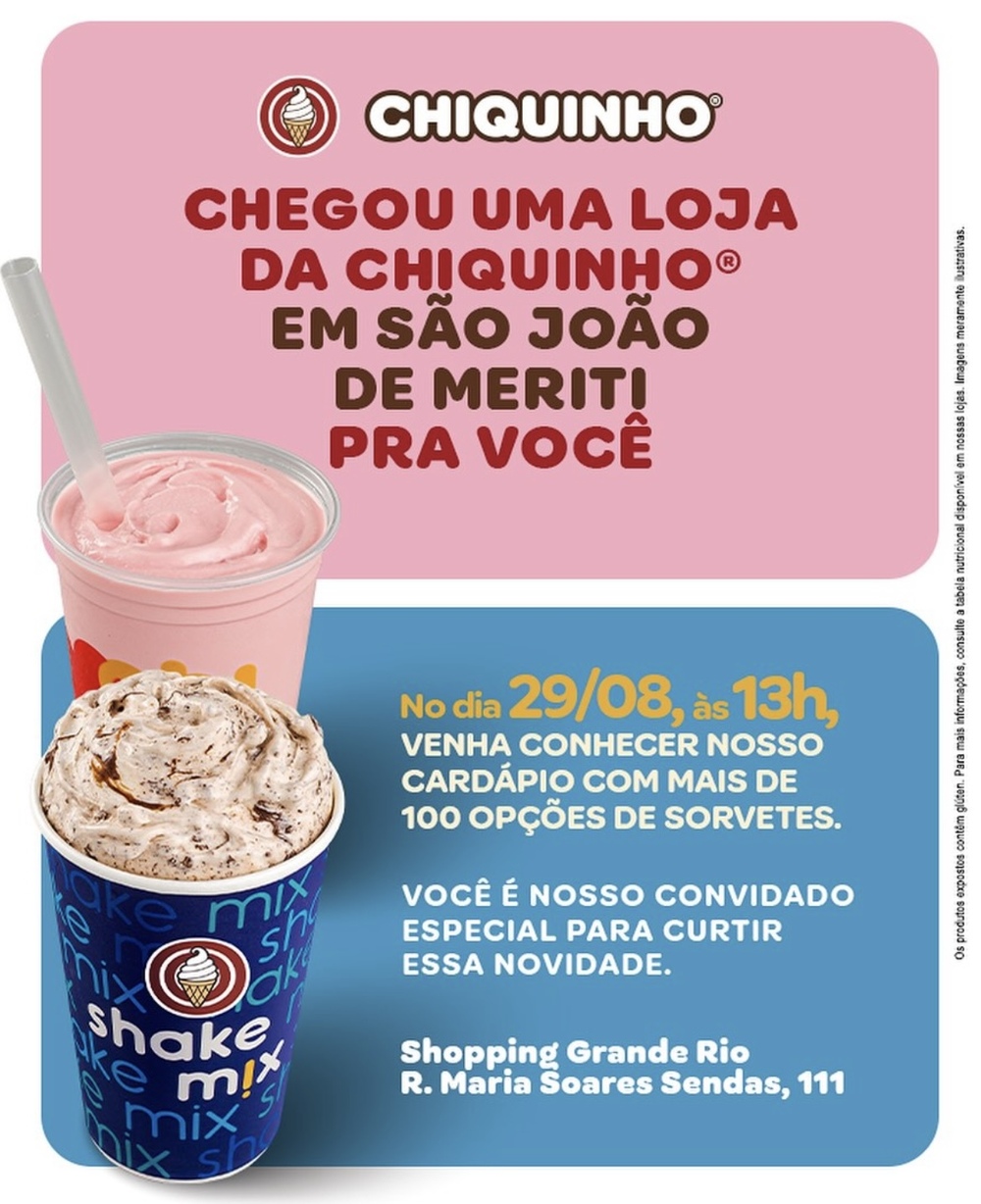 Chiquinho Sorvetes inaugura loja no Shopping Grande Rio em São João de Meriti