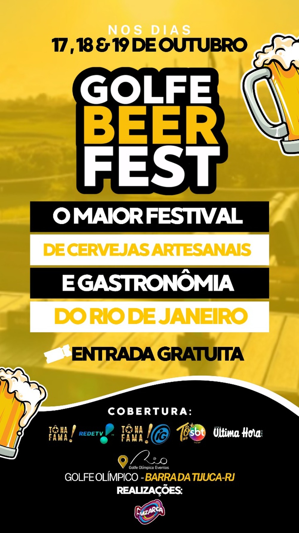 Rio de Janeiro ganha festival inédito de cervejas artesanais no Campo de Golfe Olímpico