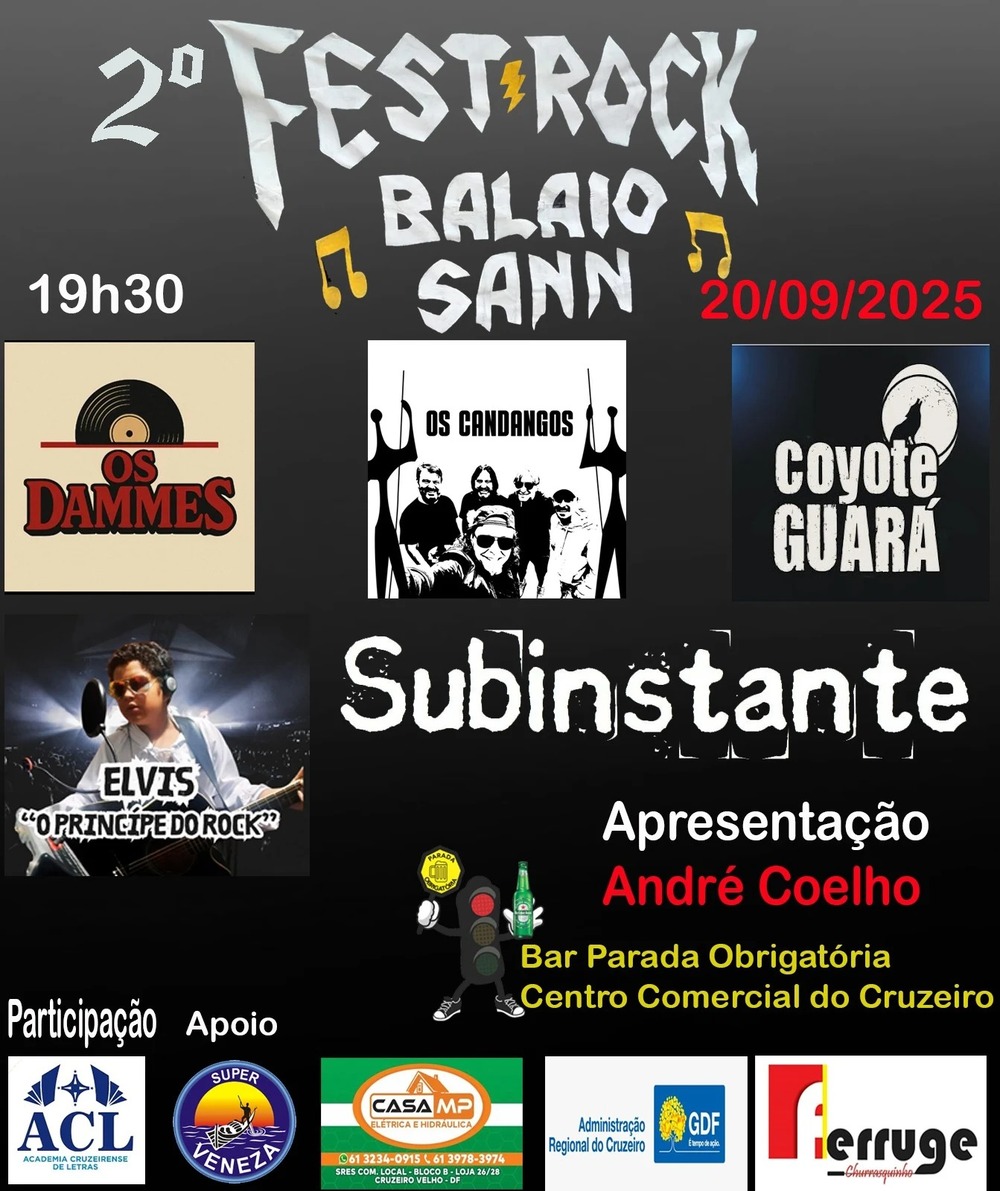 Fest Rock Balaio Sann volta ao Cruzeiro em 20/9 com homenagem ao maestro que marcou a cena local