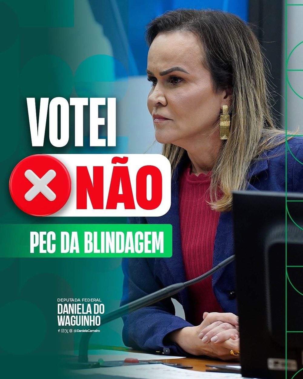 Daniela Carneiro vota contra a PEC da Blindagem e reforça compromisso com a transparência