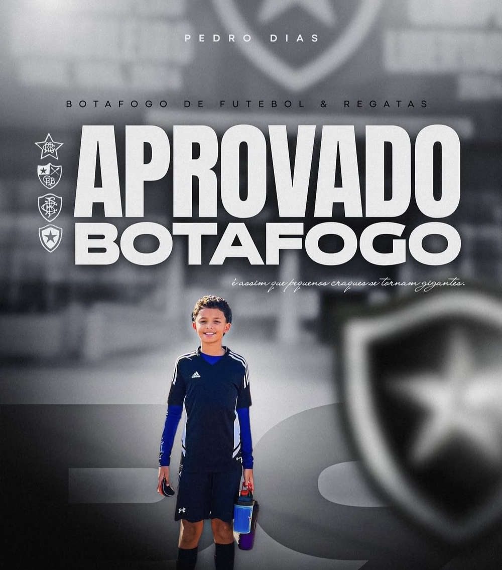 Jovem Pedro Dias é aprovado no Botafogo e inicia trajetória no clube carioca