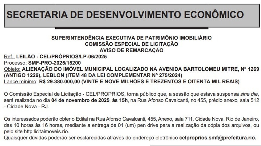 Patrimônio municipal a venda para fazer caixapata 2026: Prefeitura leiloa imóvel valorizado próximo ao Jockey